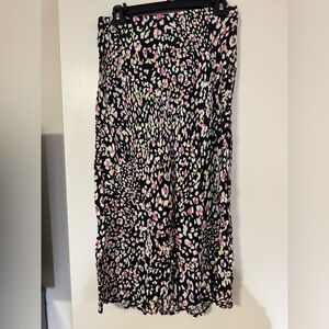Abound pink and green leopard print midi skirt
